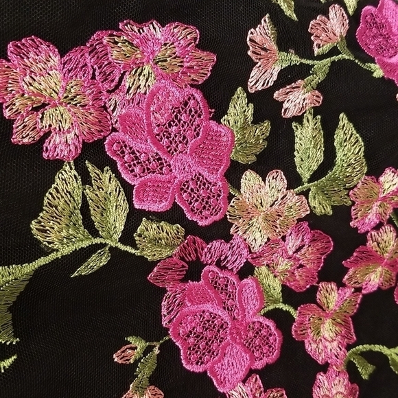 💕MARCHESA NOTTE💕 Sleeveless Embroidered Cocktail Dress ~ Black Floral Print 8 - Picture 15 of 16